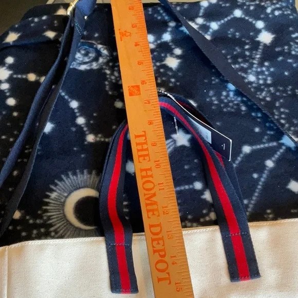 Tommy Hilfiger Blue/Red/Cream Canvas Tote, NWT - Picture 5 of 16